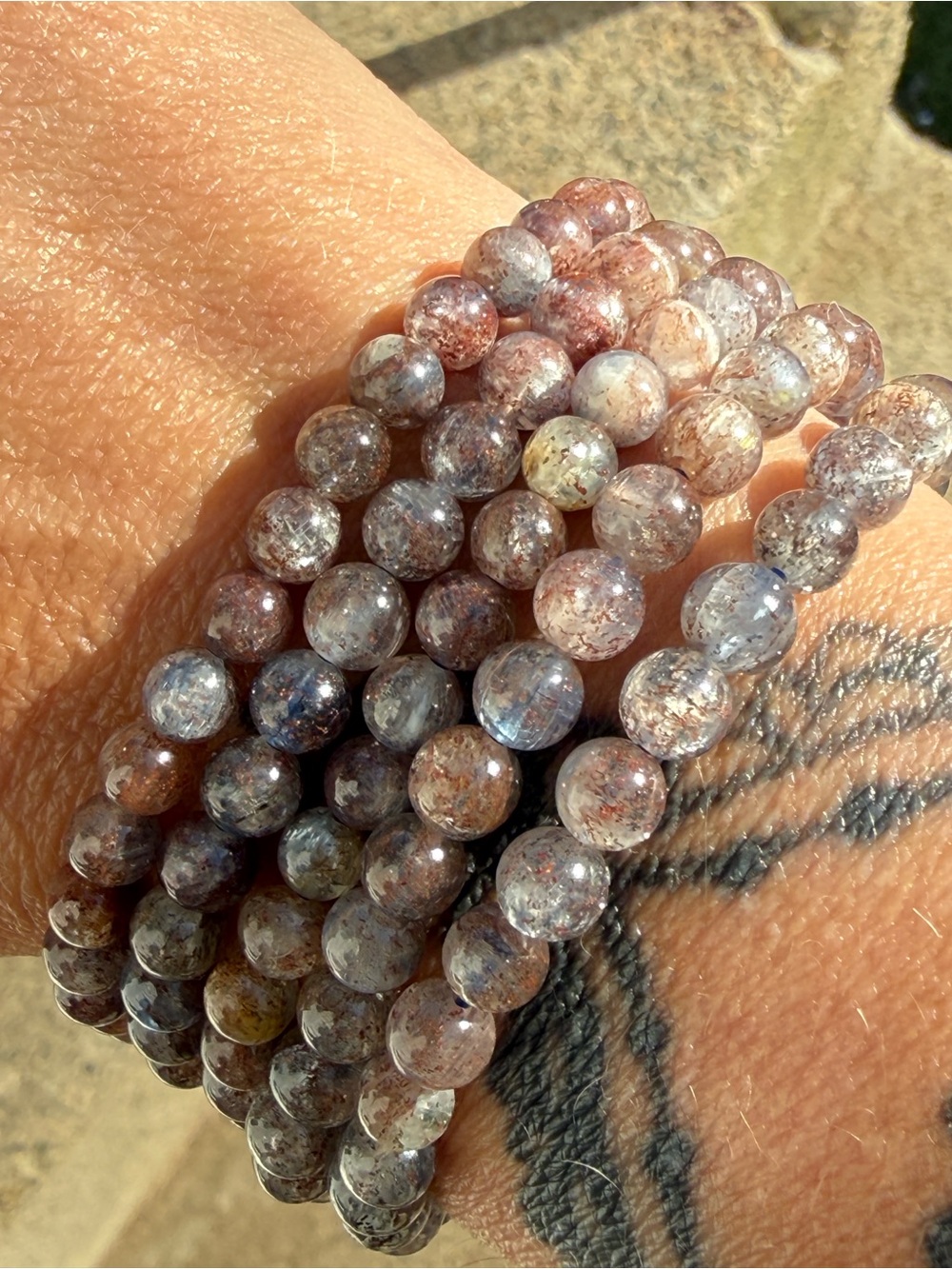 5mm Kyanite with Iolite Sunstone Beaded Bracelets